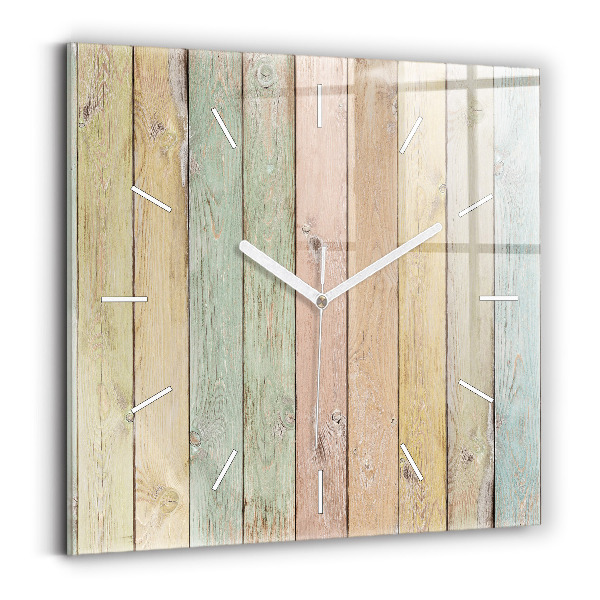 Kwadratowy zegar Kolorowe deski