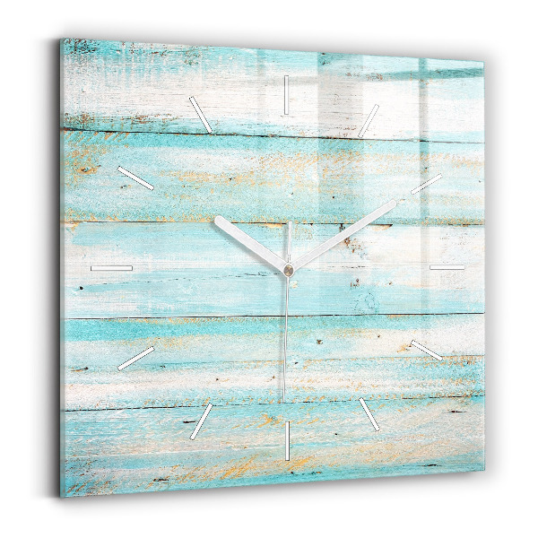 Kwadratowy zegar Niebieskie deski