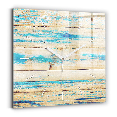 Kwadratowy zegar Porysowane drewno