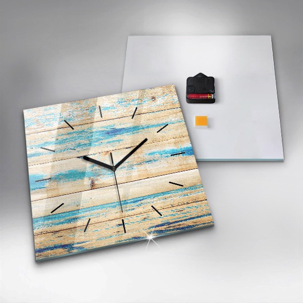 Kwadratowy zegar Porysowane drewno