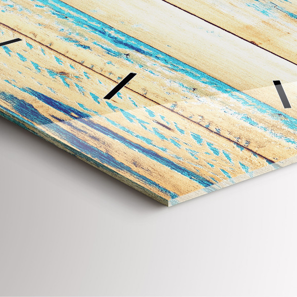 Kwadratowy zegar Porysowane drewno