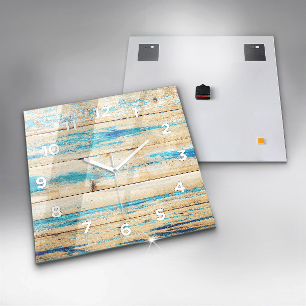 Kwadratowy zegar Porysowane drewno