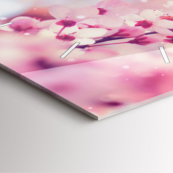 Kwadratowy zegar Kwiaty wiosna