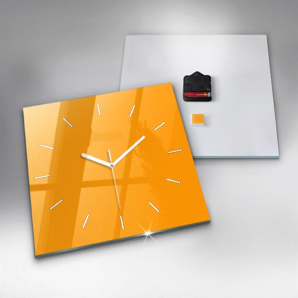 Zegar ścienny kwadratowy Ciemny Żółty