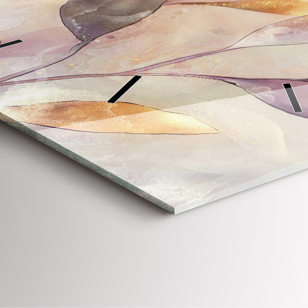 Zegar na ścianę kwadratowy Abstrakcyjne boho liście