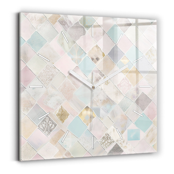 Zegar ścienny kwadratowy Kolorowe płytki