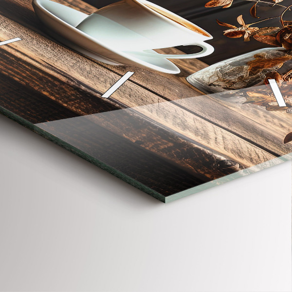 Zegar ścienny kwadratowy Kubek kawy