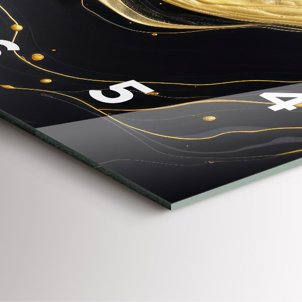 Zegar ścienny kwadratowy Złoty marmur