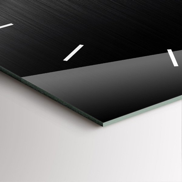 Zegar ścienny kwadratowy Czarno srebrne linie