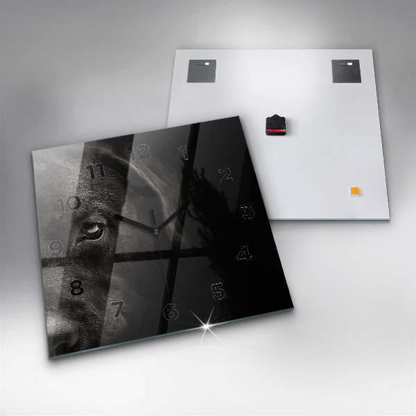 Kwadratowy zegar Pies i kot szkocki