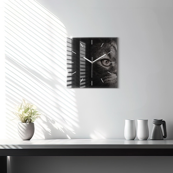 Kwadratowy zegar Pies i kot szkocki