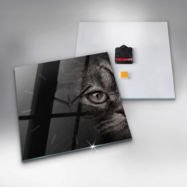 Kwadratowy zegar Pies i kot szkocki