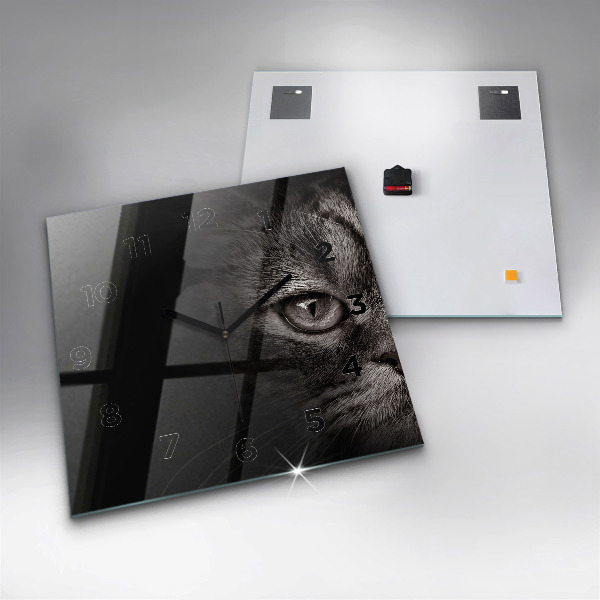 Kwadratowy zegar Pies i kot szkocki