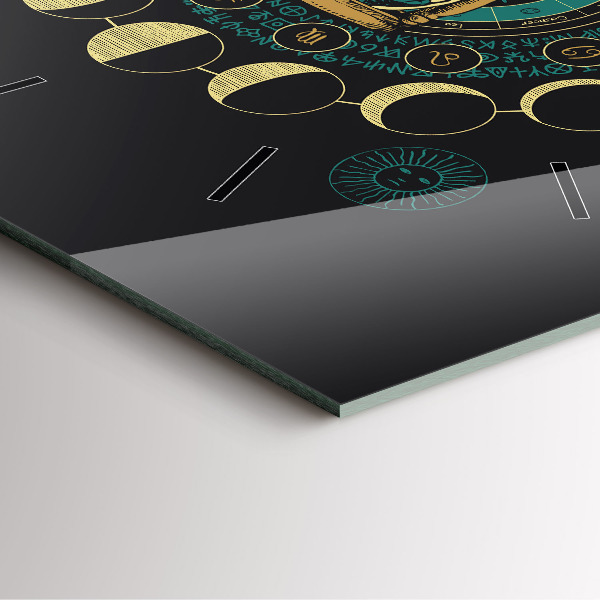 Zegar na ścianę kwadratowy Fazy księżyca i klepsydra