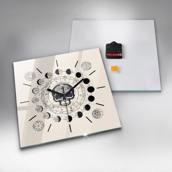 Zegar ścienny kwadratowy Fazy księżyca