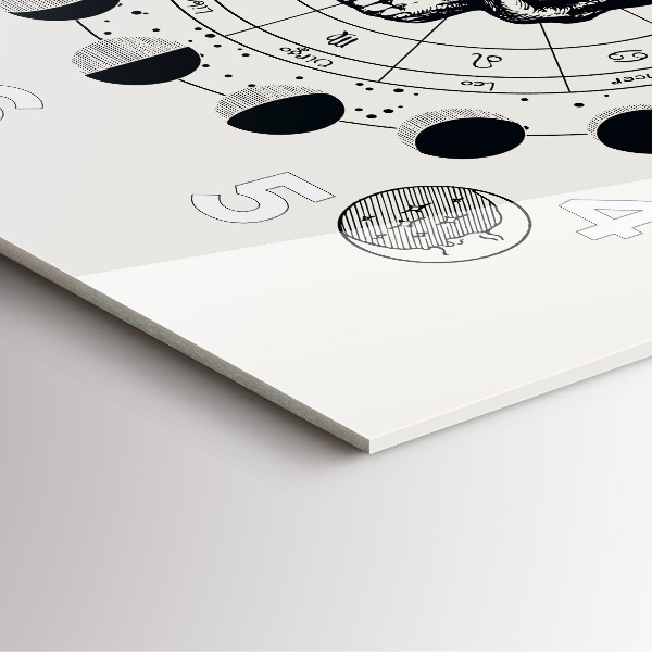 Zegar ścienny kwadratowy Fazy księżyca