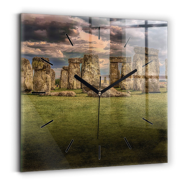 Zegar ścienny kwadratowy Stonehenge Nimbostratus