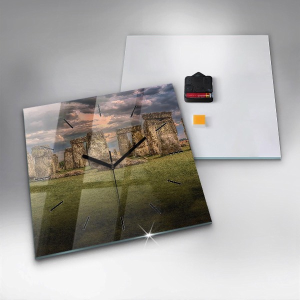 Zegar ścienny kwadratowy Stonehenge Nimbostratus