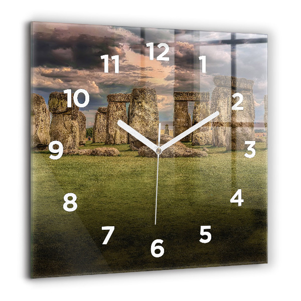 Zegar ścienny kwadratowy Stonehenge Nimbostratus