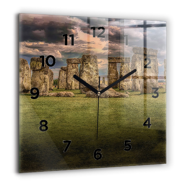 Zegar ścienny kwadratowy Stonehenge Nimbostratus