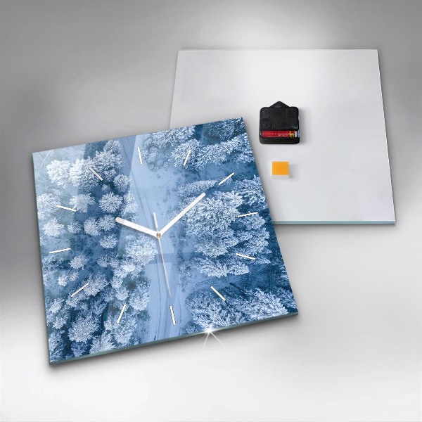 Zegar ścienny kwadratowy Las z drona