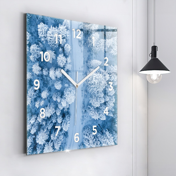 Zegar ścienny kwadratowy Las z drona