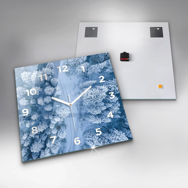 Zegar ścienny kwadratowy Las z drona