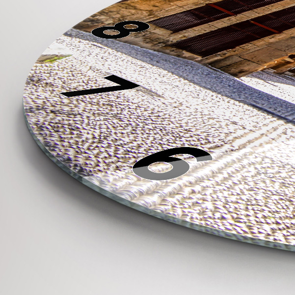 Zegar ścienny okrągły Malownicza ulica Rodos