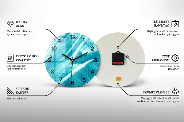 Zegar ścienny okrągły Wodospad na Islandii