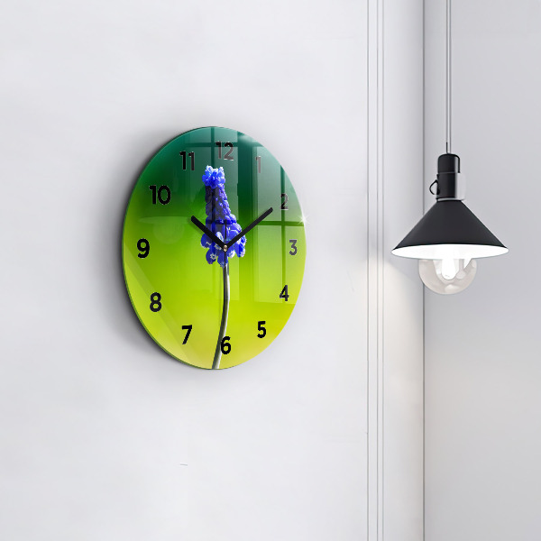 Zegar ścienny okrągły Niebieskie kwiaty