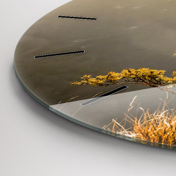 Zegar ścienny okrągły Drzewo w górach