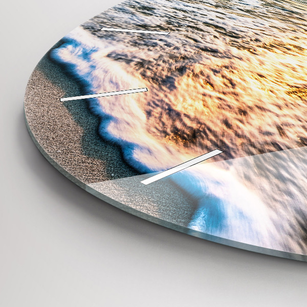 Zegar ścienny okrągły Plaża, morze i piasek