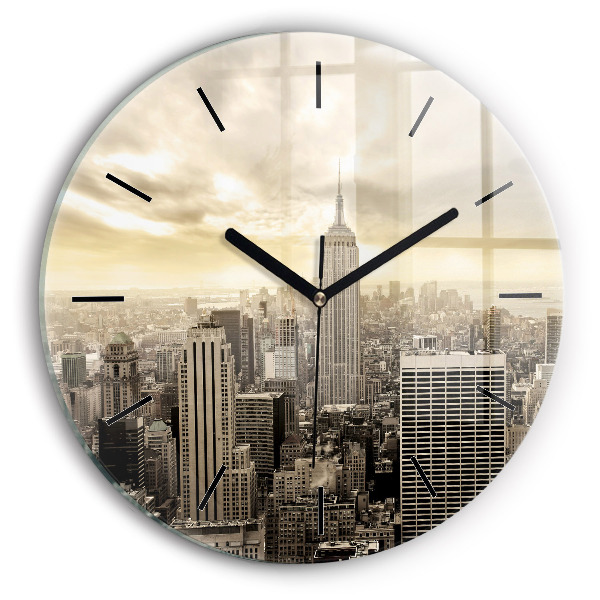 Zegar ścienny okrągły Wieżowiec w Nowym Jorku