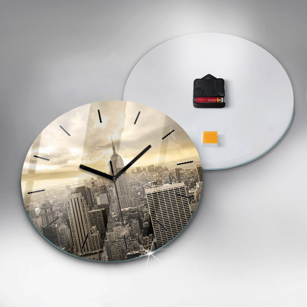 Zegar ścienny okrągły Wieżowiec w Nowym Jorku