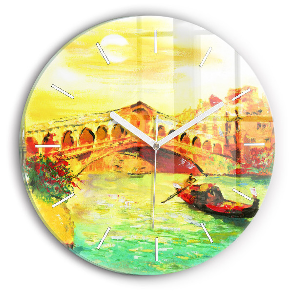 Zegar ścienny okrągły Wenecja Most Rialto