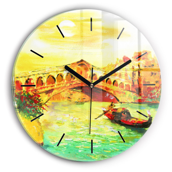 Zegar ścienny okrągły Wenecja Most Rialto