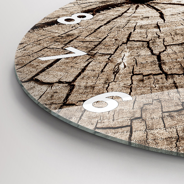 Zegar ścienny okrągły Stary pień drewna