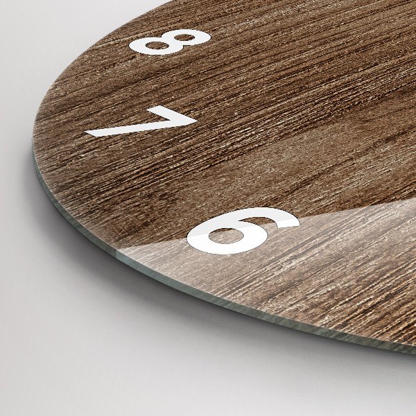 Zegar okrągły z nadrukiem Ciemne drewno