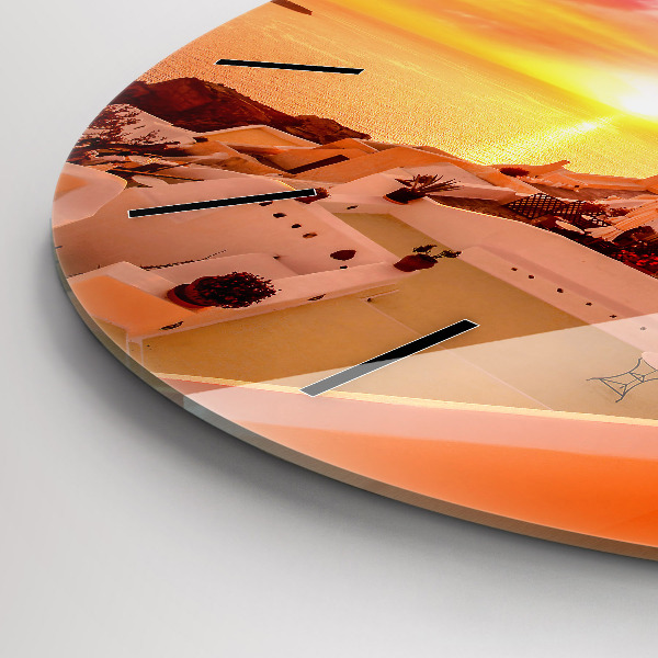 Zegar ścienny okrągły Stary wiatrak w Santorini