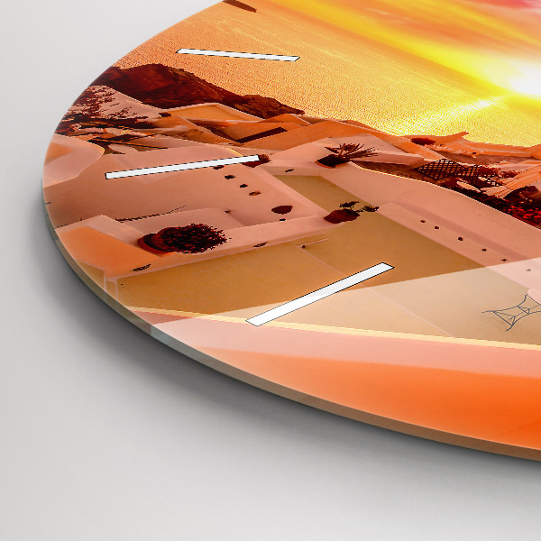 Zegar ścienny okrągły Stary wiatrak w Santorini