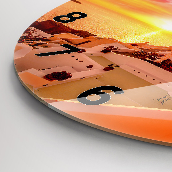 Zegar ścienny okrągły Stary wiatrak w Santorini