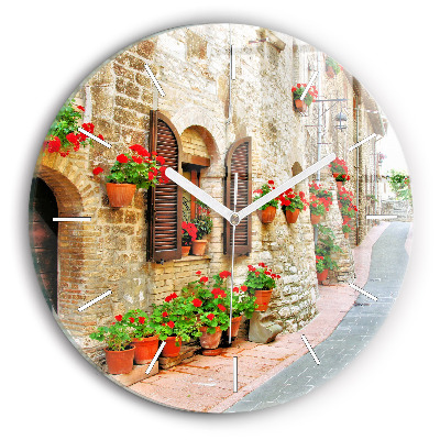 Zegar ścienny okrągły Malownicza uliczka