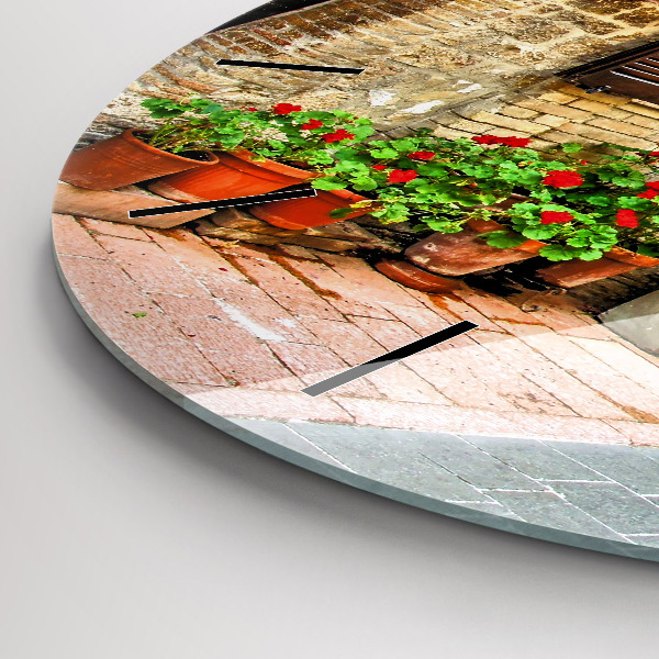 Zegar ścienny okrągły Malownicza uliczka