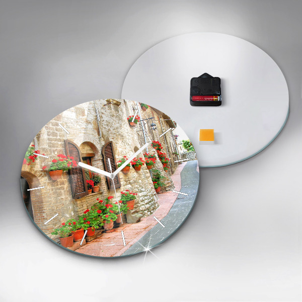 Zegar ścienny okrągły Malownicza uliczka