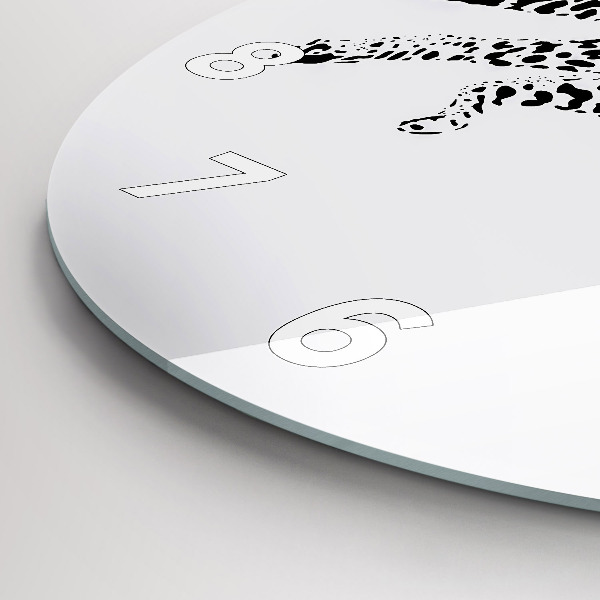 Zegar ścienny okrągły Sylwetka pantery