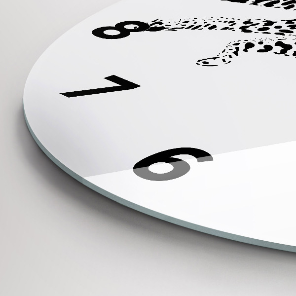 Zegar ścienny okrągły Sylwetka pantery