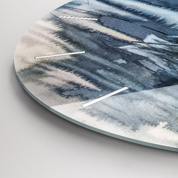 Zegar ścienny okrągły Zimowe jezioro Łódka