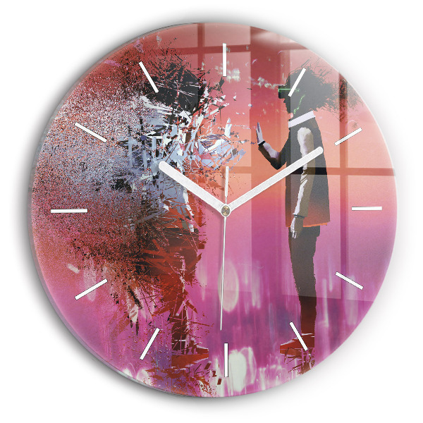 Zegar ścienny okrągły Cyberprzestrzeń