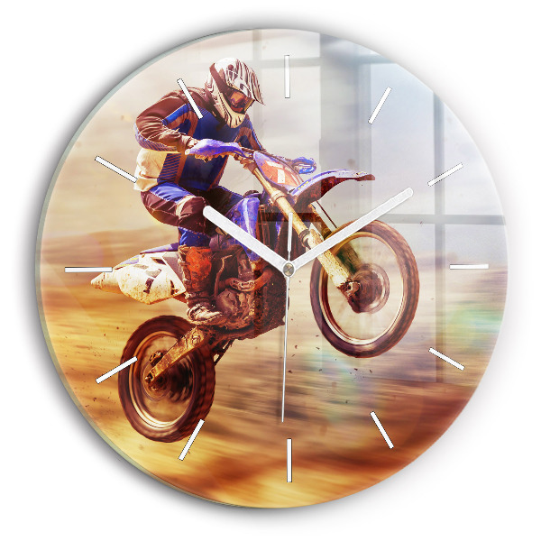 Zegar ścienny okrągły Motocross Enduro