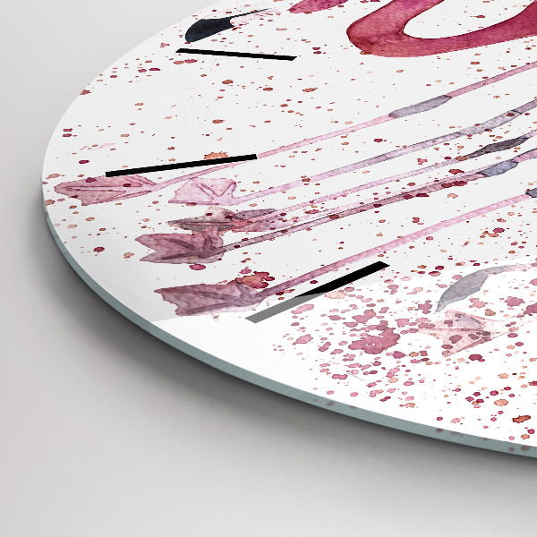 Zegar ścienny okrągły Grono Flamingów